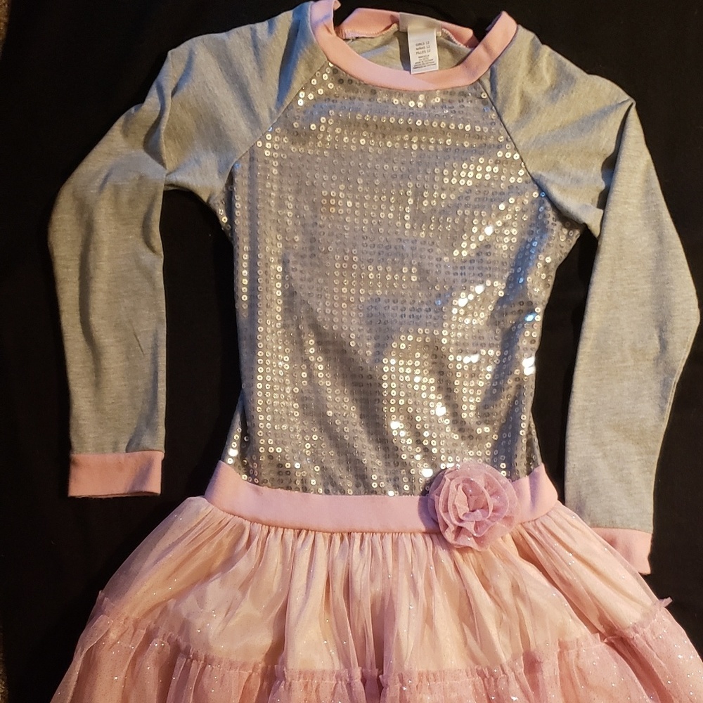 Size 12 Emily West Girl Pink Party Christmas Dress Sequins Tulle